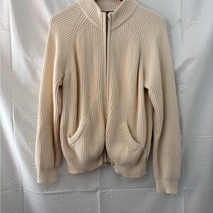 Ralph Lauren Men's Zip Up Cream Sweater